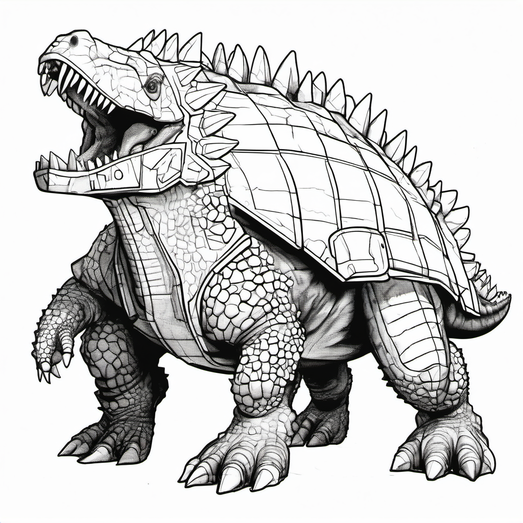 Kolorowanka Ankylosaurus 258 - Darmowa kolorowanka do druku dla dzieci