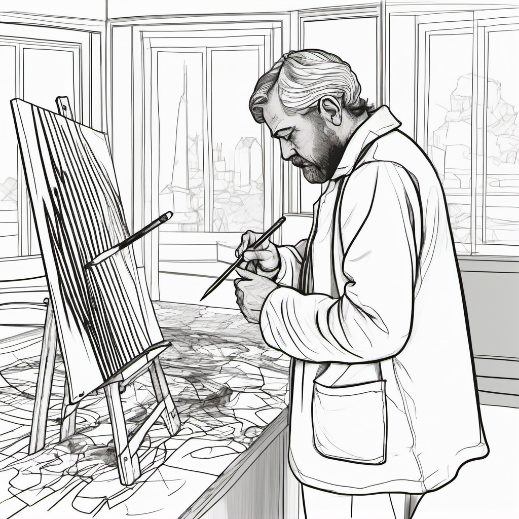 Kolorowanka Artist 723 - Darmowa kolorowanka do druku dla dzieci