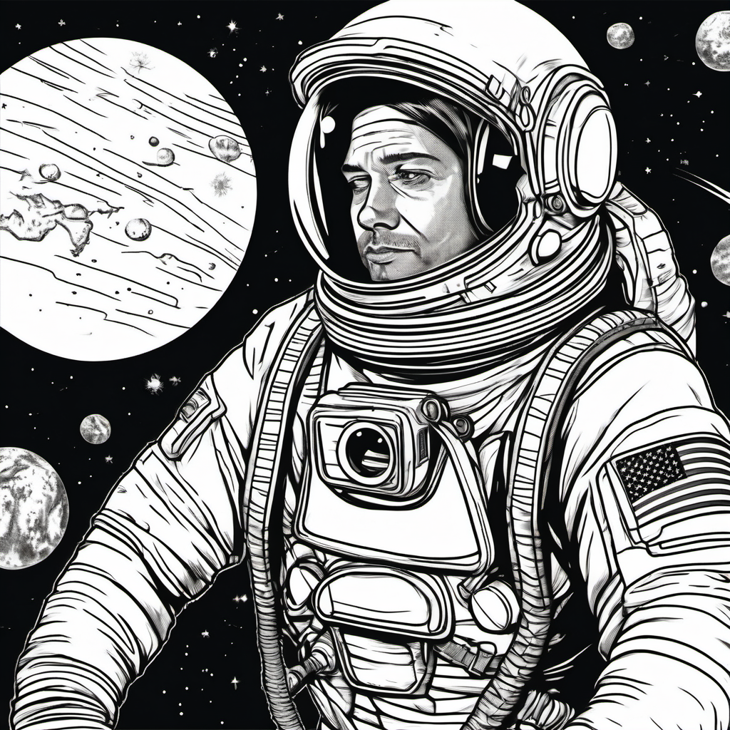 Kolorowanka Astronaut 18 - Darmowa kolorowanka do druku dla dzieci