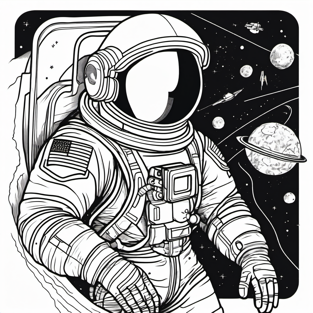 Kolorowanka Astronaut 376 - Darmowa kolorowanka do druku dla dzieci