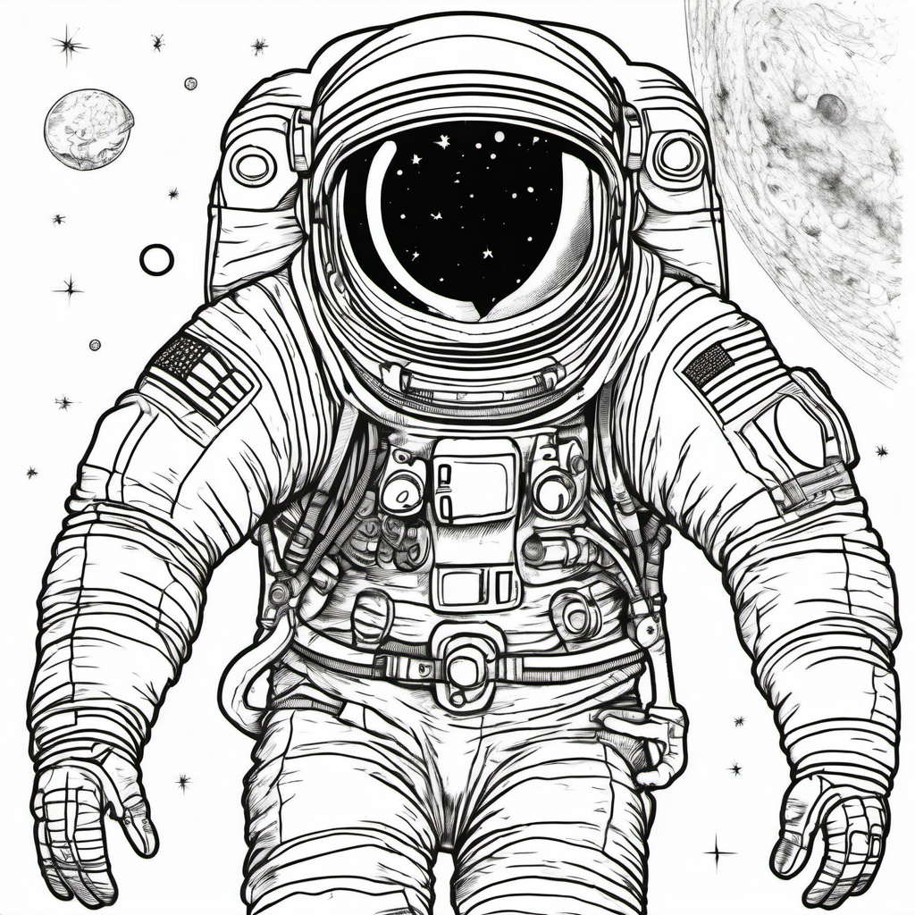 Kolorowanka Astronaut 687 - Darmowa kolorowanka do druku dla dzieci