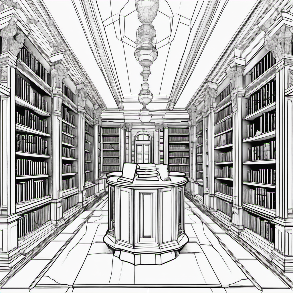 Kolorowanka Biblioteka 964 - Darmowa kolorowanka do druku dla dzieci