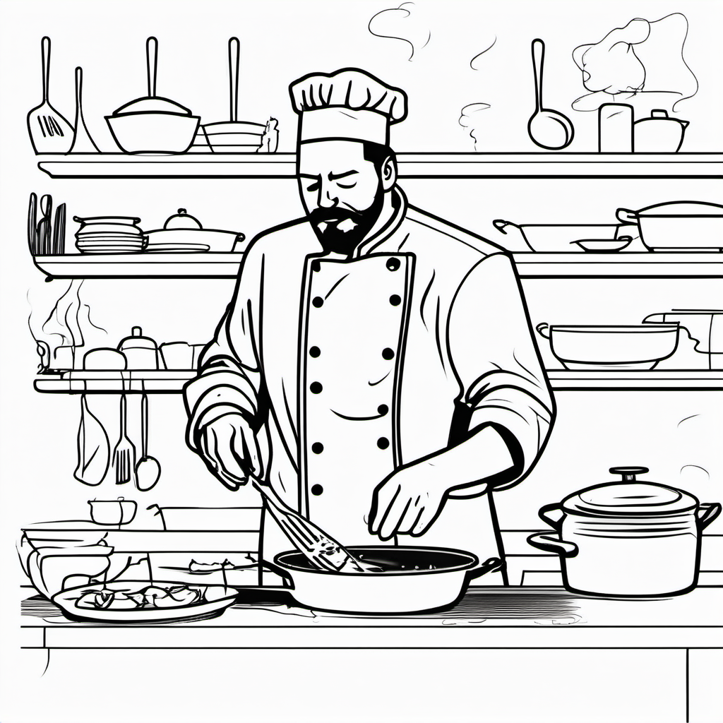 Kolorowanka Chef 164 - Darmowa kolorowanka do druku dla dzieci