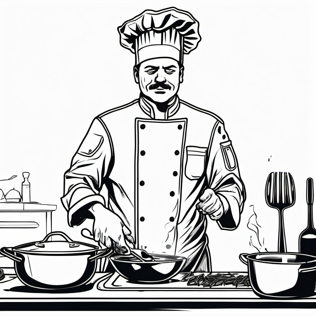 Kolorowanka Chef 49 - Darmowa kolorowanka do druku dla dzieci