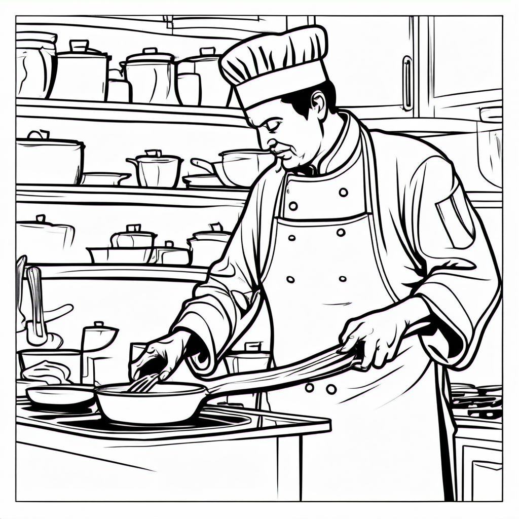 Kolorowanka Chef 590 - Darmowa kolorowanka do druku dla dzieci