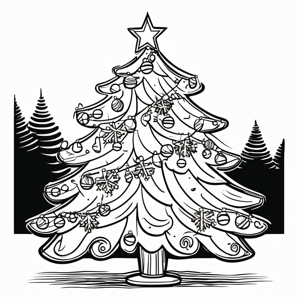 Kolorowanka Christmas Tree 708 - Darmowa kolorowanka do druku dla dzieci