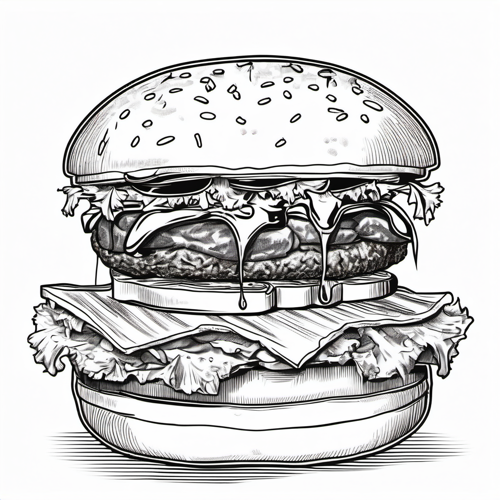 Kolorowanka Hamburger 180 - Darmowa kolorowanka do druku dla dzieci