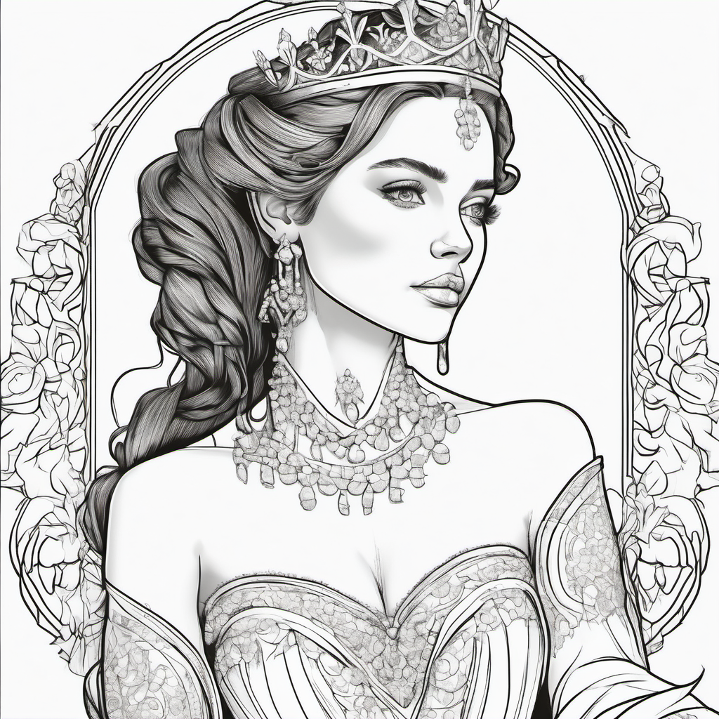 Kolorowanka Księżniczka 704 - Darmowa kolorowanka do druku dla dzieci