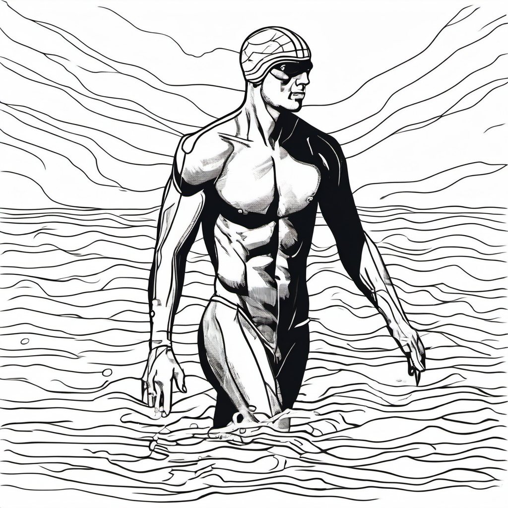 Kolorowanka Swimming 937 - Darmowa kolorowanka do druku dla dzieci