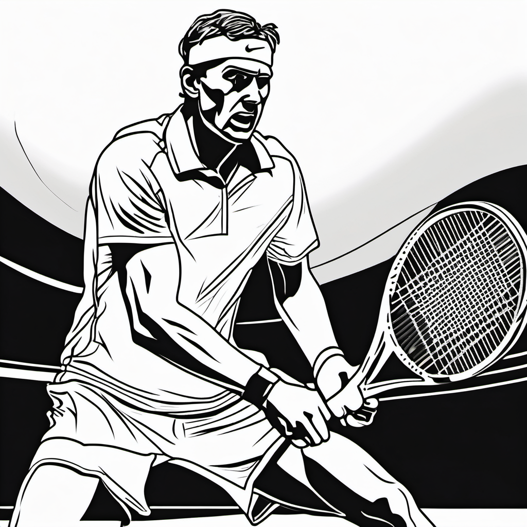 Kolorowanka Tennis 24 - Darmowa kolorowanka do druku dla dzieci