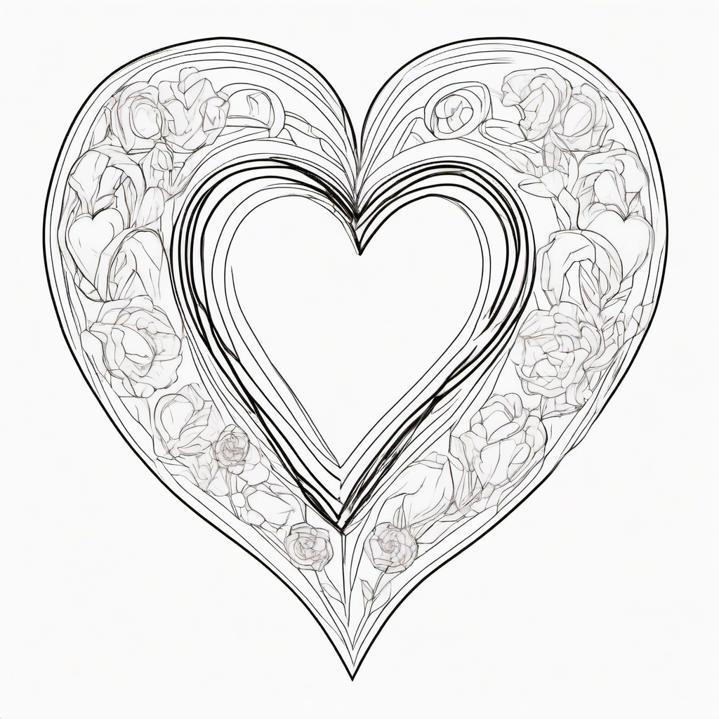 Kolorowanka Valentine Heart 721 - Darmowa kolorowanka do druku dla dzieci